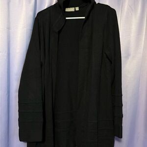 Croft & Barrow Classic Black Hooded with Pockets Cardigan
